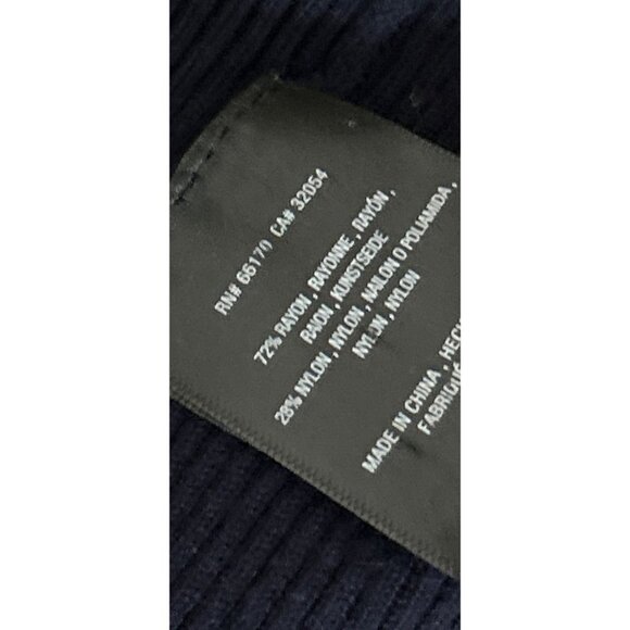 Moth By Anthropology Knitted Turtleneck Flared Sleeves Ribbed Navy Blue - XSmall - Picture 7 of 7